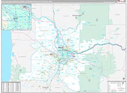 Portland-Vancouver-Hillsboro Metro Area Wall Map Premium Style 2026
